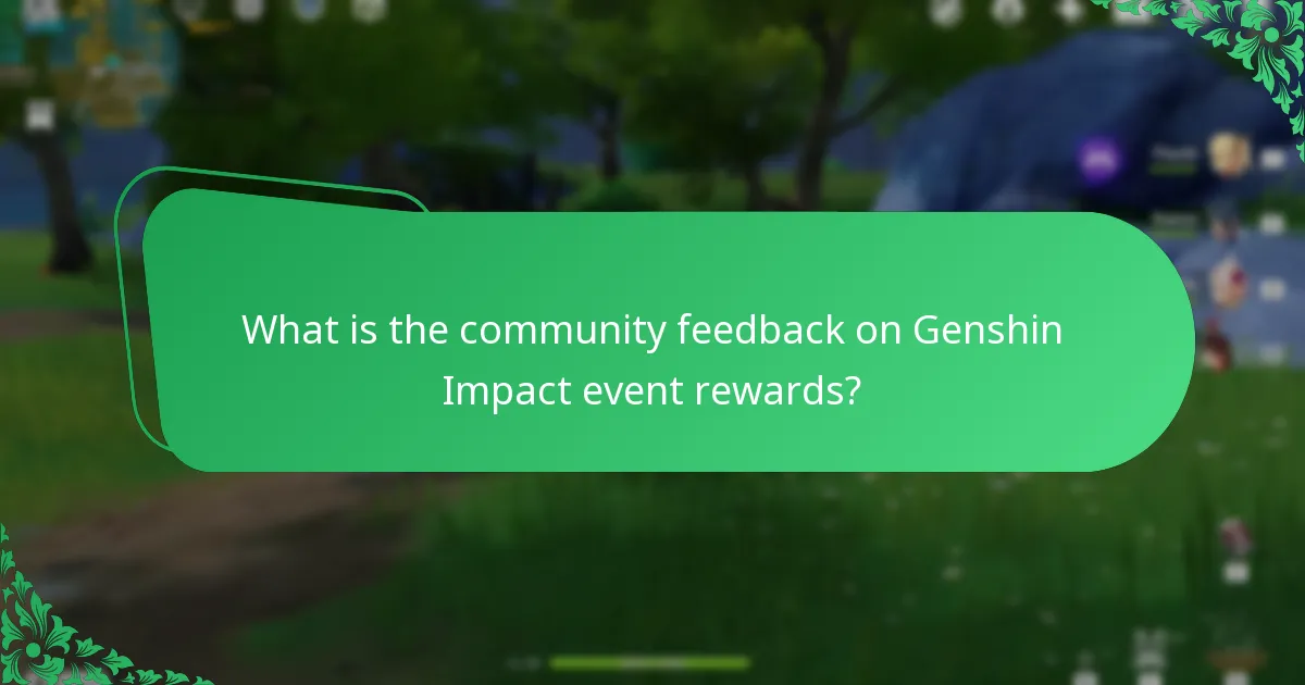 What is the community feedback on Genshin Impact event rewards?